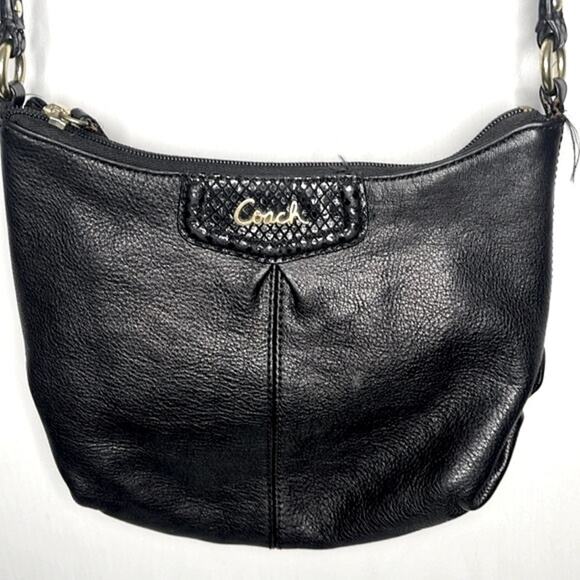 Coach Ashley Black Leather Swingpack Crossbody bag - Picture 1 of 7